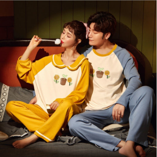[Pastoral] Pure Cotton Couple Print Pajamas