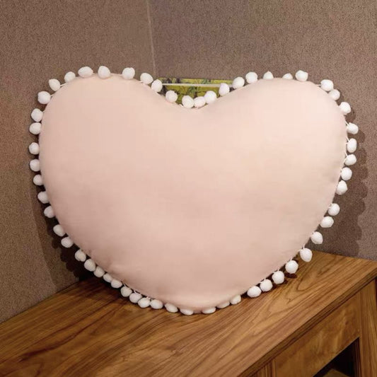 Sweet Macaron Color Pink Heart Cushion