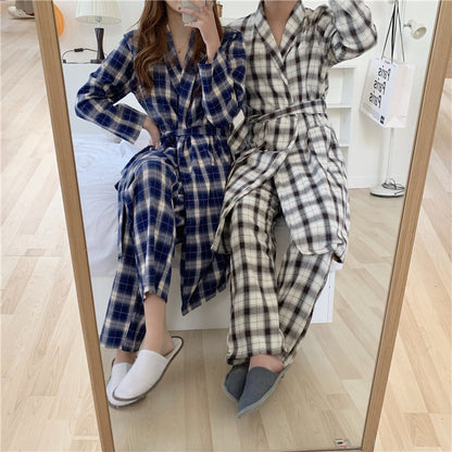 Retro Plaid Loose Pajamas