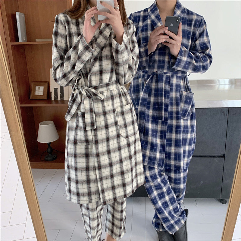 Retro Plaid Loose Pajamas