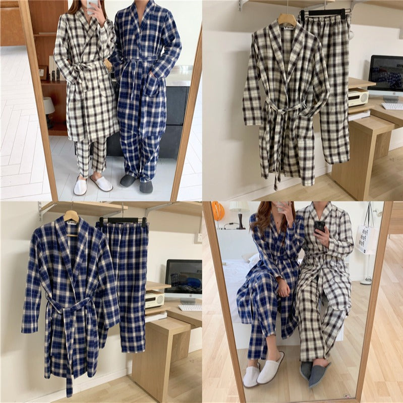 Retro Plaid Loose Pajamas