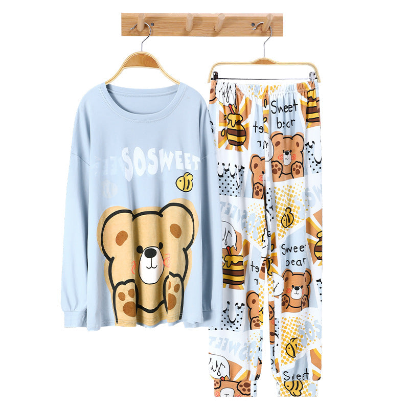 Cute Cartoon Couple\'S Pure Cotton Pajamas