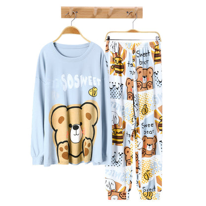 Cute Cartoon Couple\'S Pure Cotton Pajamas