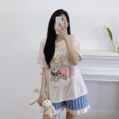 Cotton Pajamas Cartoon Two Piece Set