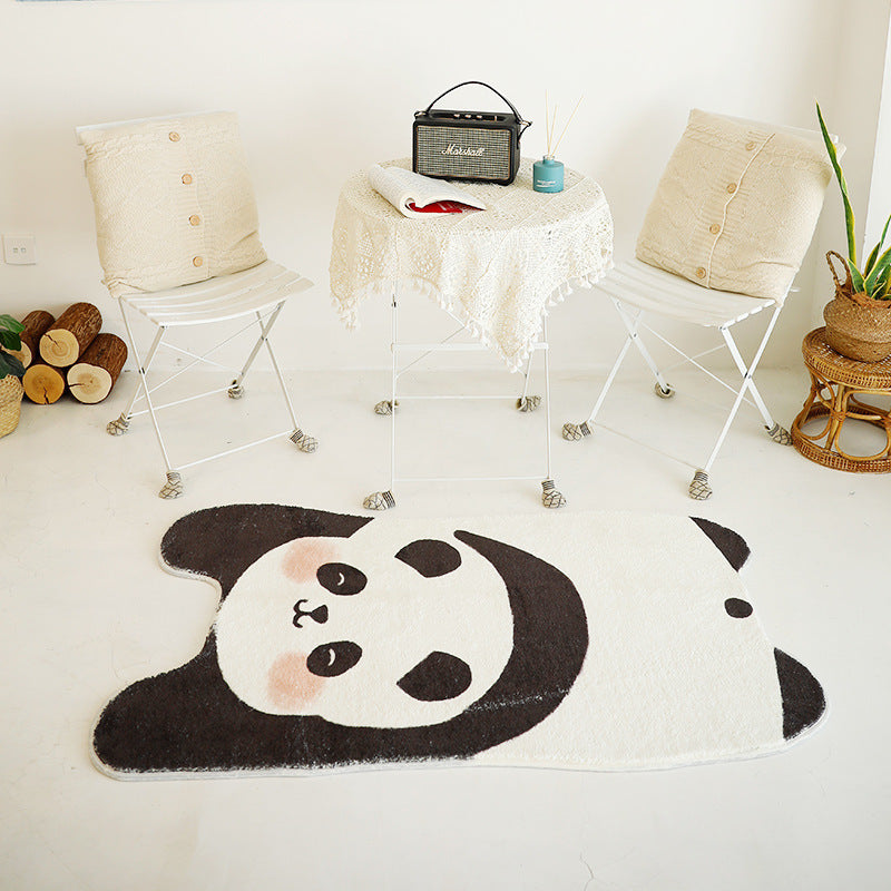 Faux Lambswool Irregular Cute Rug Panda Boy