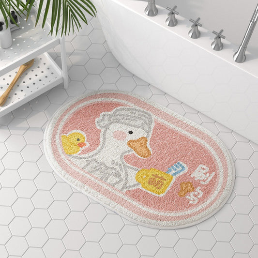 Faux Lambswool Bathroom Absorbent Non-slip Rug Toothbrushing Duck