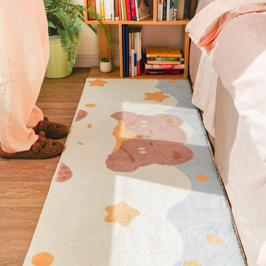 Bedside Blanket Home Cute Cartoon Floor Mat Star Bear