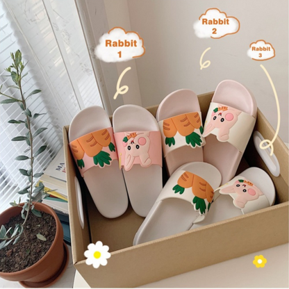 Waterproof Super Soft Slippers Carrot Rabbit Pink