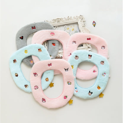 Winter Warm Butt Fluffy Toilet Seat Cover Gray Mickey