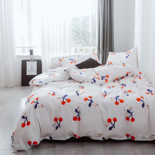 Lovely Cotton Printed Cherry Blossom - 4 in 1 Bedding Sets