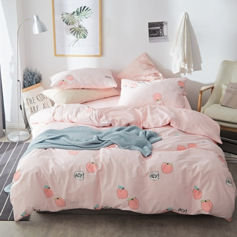 【Duvet Cover Set】Lovely Cotton Printed Peach