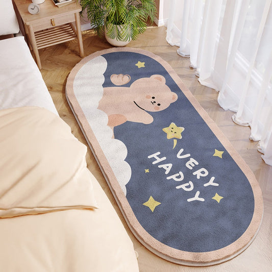 Faux Lambswool Bedside Rug Good Night Bear