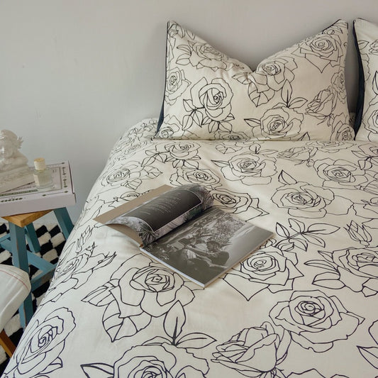 [Six-Piece Set] Hepburn Style Pure Cotton Bedding For Four Seasons