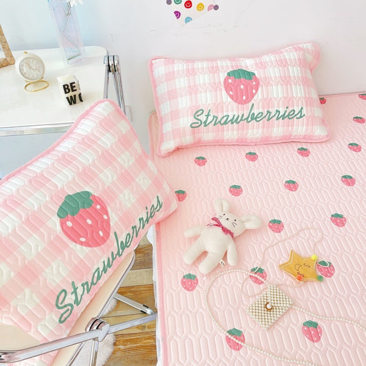 [Summer Mat]Cream Strawberry Cool Silk Latex Mat