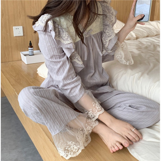 [Pure Cotton]Pure Cotton Lace Pajamas