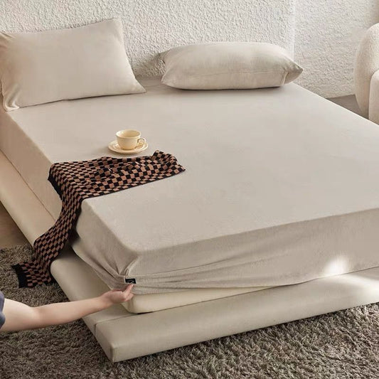 High GSM Milk Velvet Fitted Sheet Grey