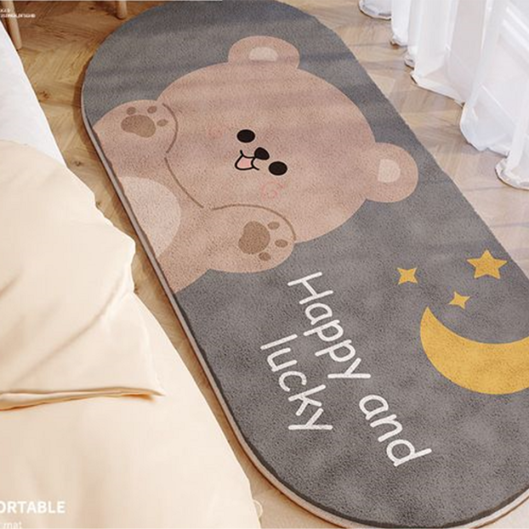 Faux Lambswool Bedside Rug Happy Bear