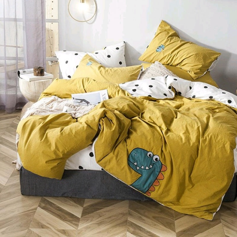 Cotton Four Piece Embroidery Series Dinosaur