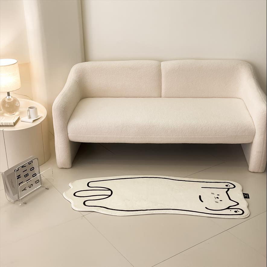 Faux Lambswool Bedside Rug Adorable Cat