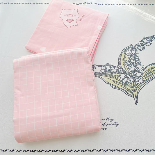 40s Pure Cotton Fitted Sheet Set in 3 Adorable Pig