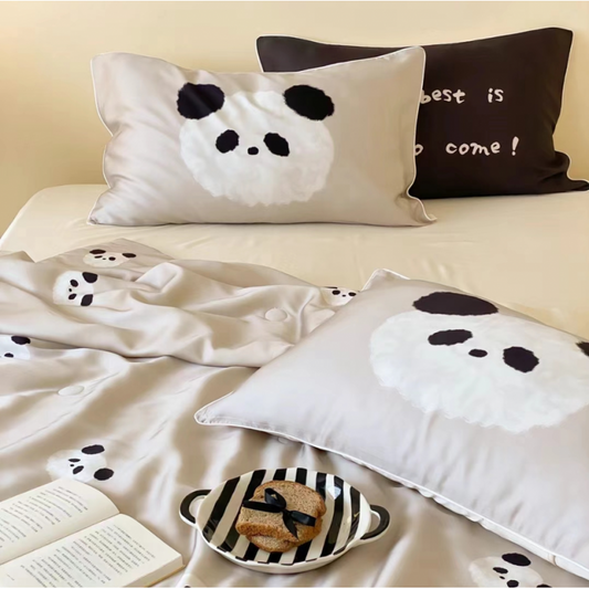 100s Long Staple Cotton Fitted Sheet Panda Grey