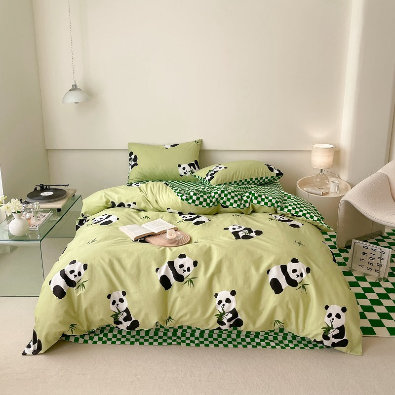 40S Pure Cotton Reversible Panda- 4 in 1 bedding sets