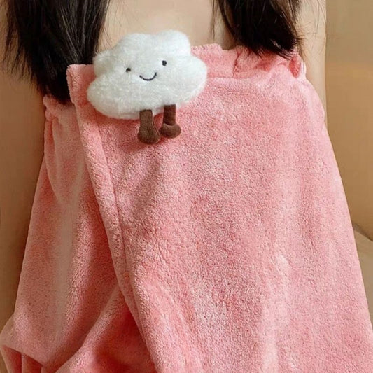 Wrappable Absorbent Cute Bath Skirt Pink Cloud