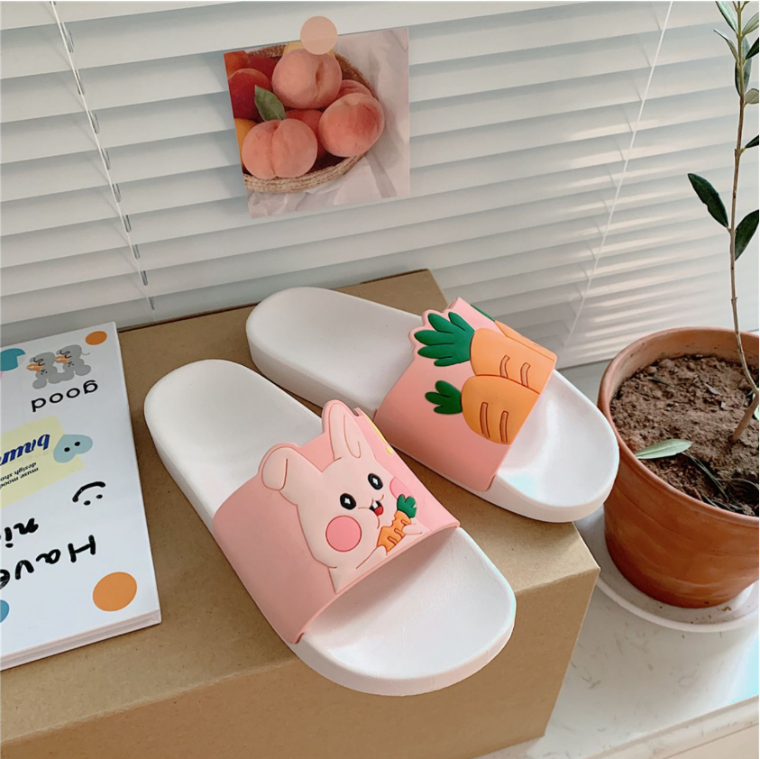 Waterproof Super Soft Slippers Carrot Rabbit Pink