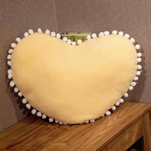 Sweet Macaron Color Yellow Heart Cushion