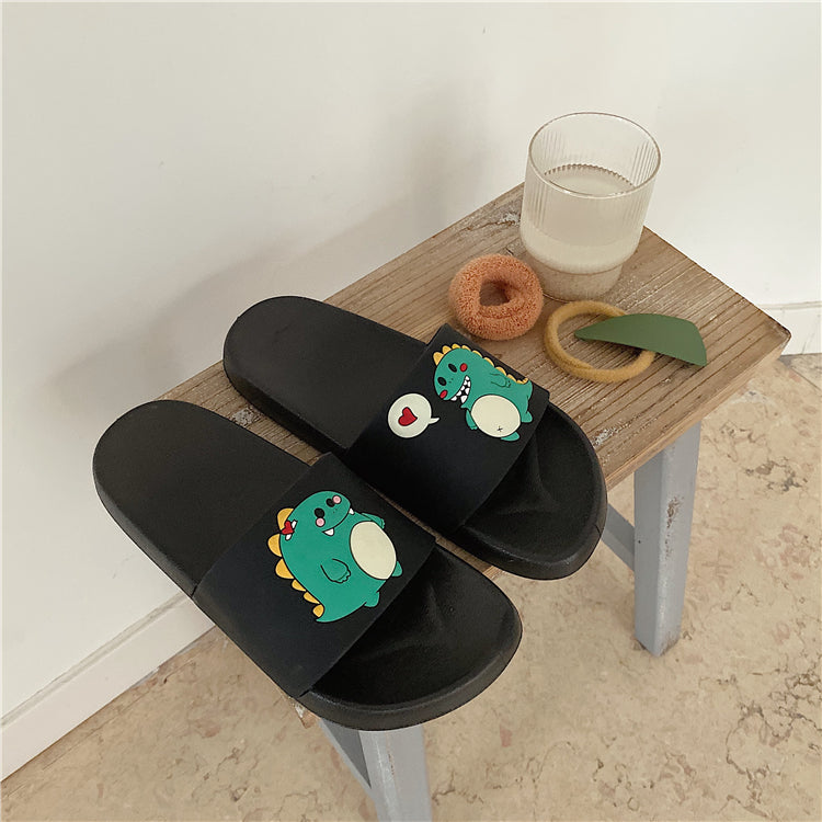 Waterproof Super Soft Slippers Dinosaur Black