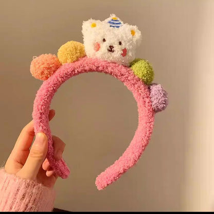 [Hair Hoop] Fluffy Little Bear Convenient Toiletry Hairband