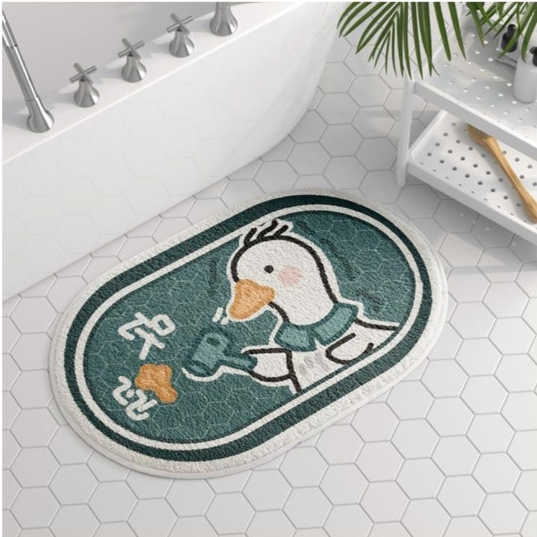 Faux Lambswool Bathroom Absorbent Nonslip Rug Blowing Hair Duck