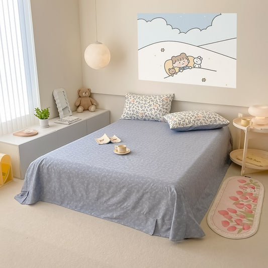 【Single Item】Queen-size Fitted Sheet 40s Pure Cotton Jet Active Printing and Dyeing