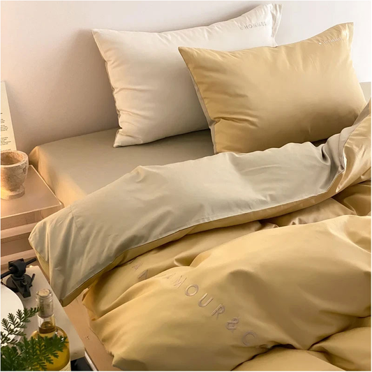 【Free Gift】Amanda Island Cotton Embroidered Four-Piece Set – Arthur Yellow