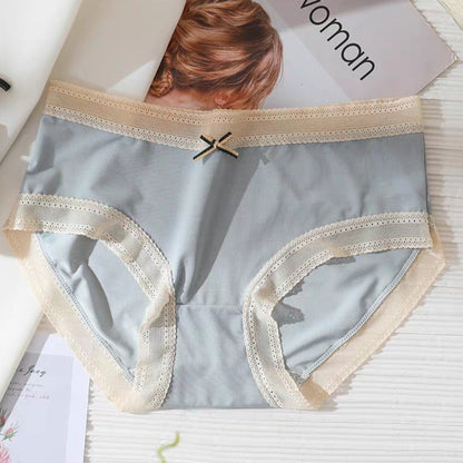 Soft and Skin-friendly Panties Ice Silk Greyish Blue