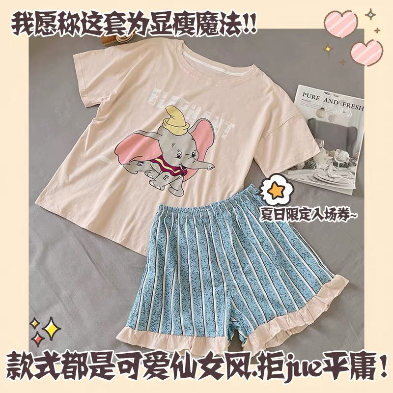 Cotton Pajamas Cartoon Two Piece Set