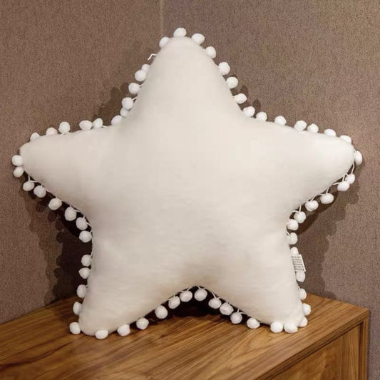 Sweet Macaron Color White Star Cushion