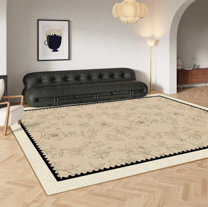 Modern Living Room Rug Intricate Flowers