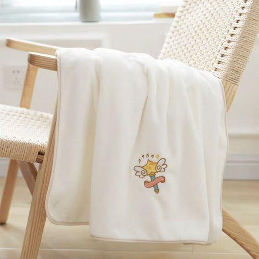 Embroidered Absorbent Soft Bath Towel White