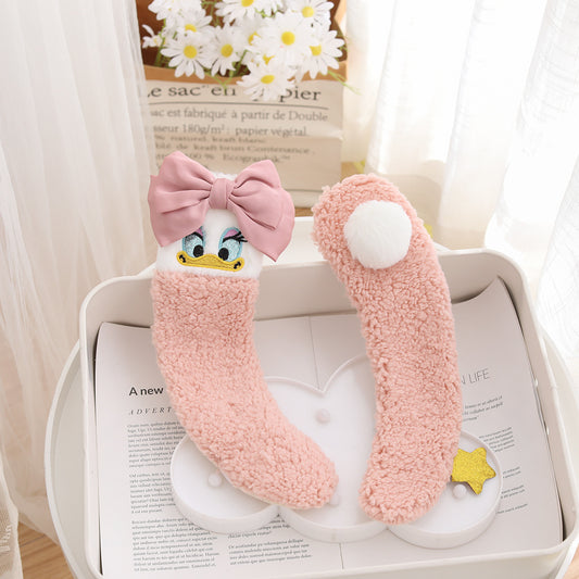 【Buy Two Get One Free】Cartoon 3D Fluffy Toilet Seat Cover Daisy Duck