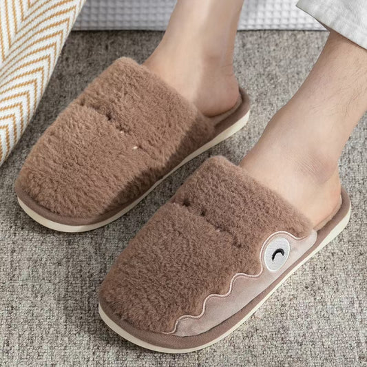 Winter Fluffy and Cute Warm Slippers Dinosaur Brown